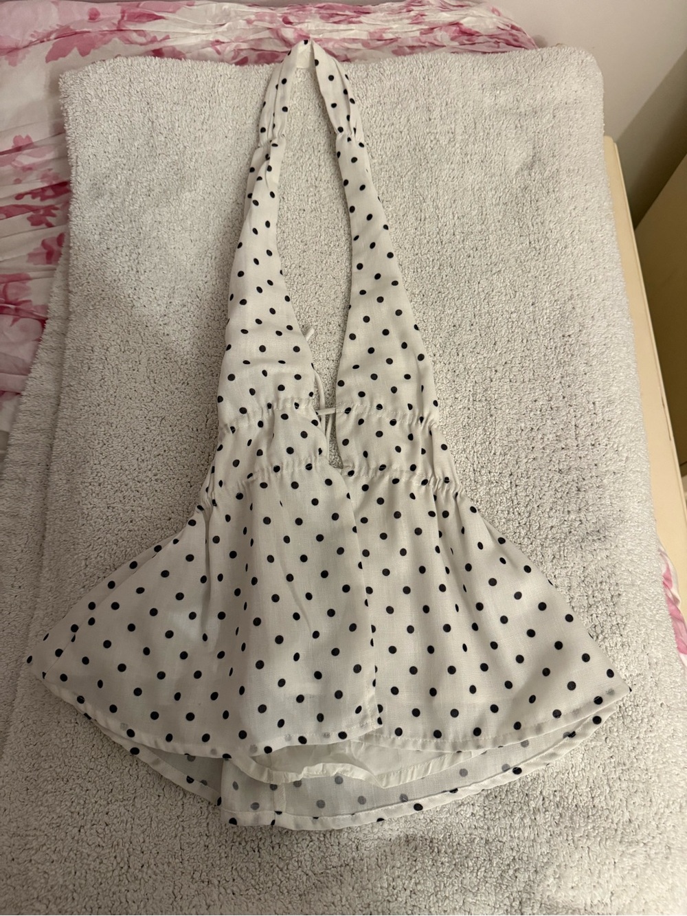 Pacsun White Polka Dot Halter Camisole Top